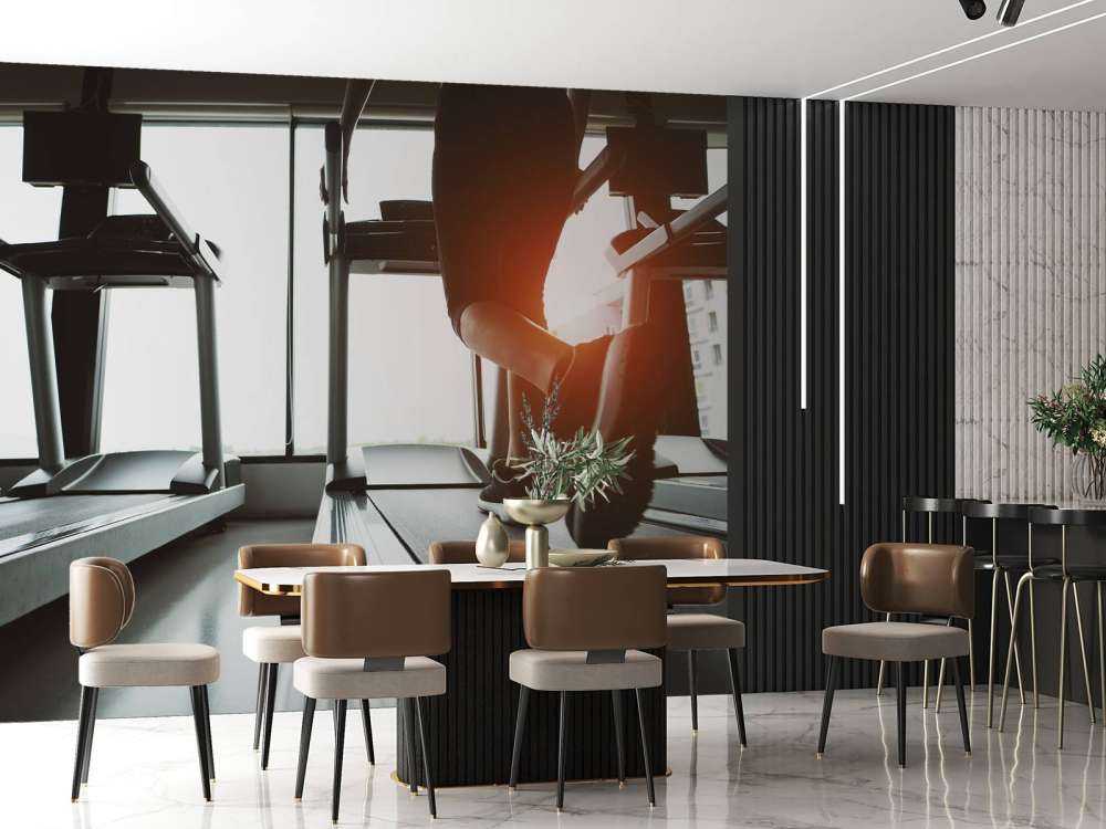 Loopbanden met zonlicht erop