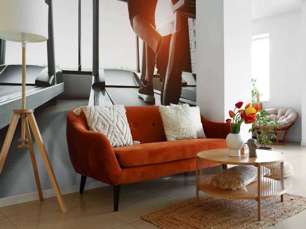 Loopbanden met zonlicht erop