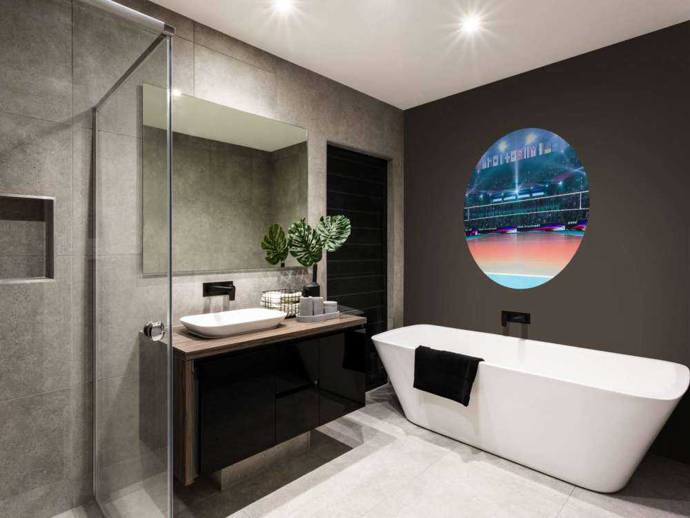 Modern volleybalveld op de lengte