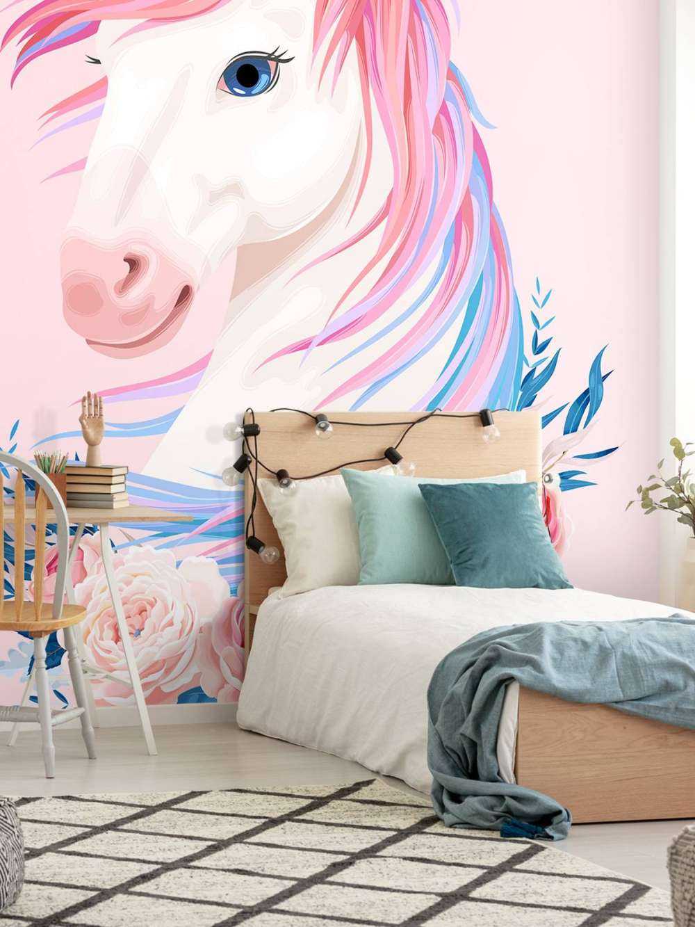 Unicorn met bloemen
