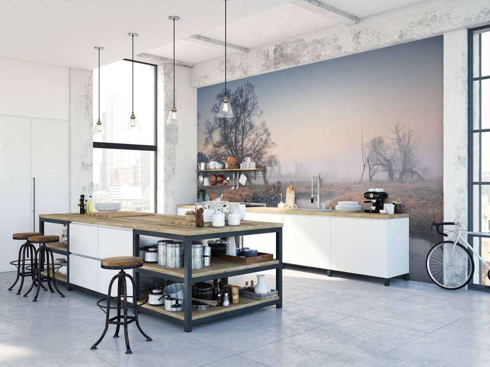 Natuurgebied in de vroege ochtend