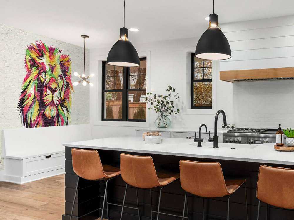 Graffiti van een leeuw