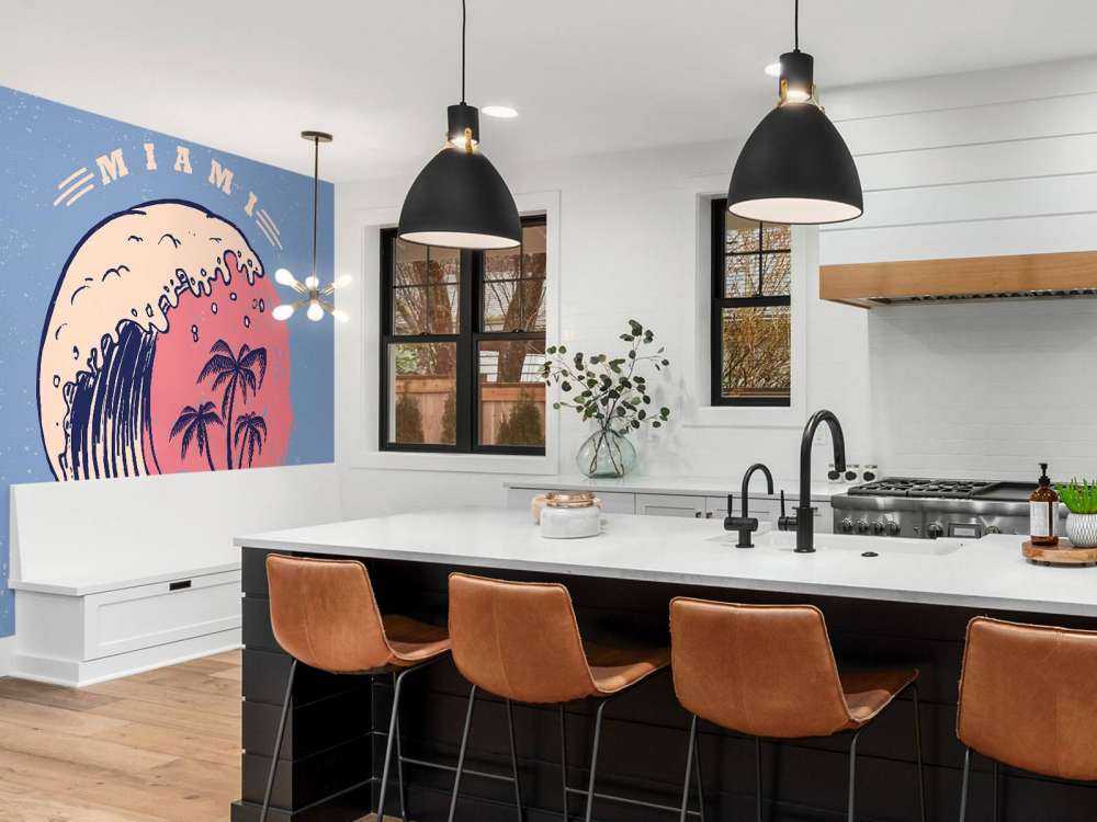 Miami logo met een donkerblauwe achtergrond