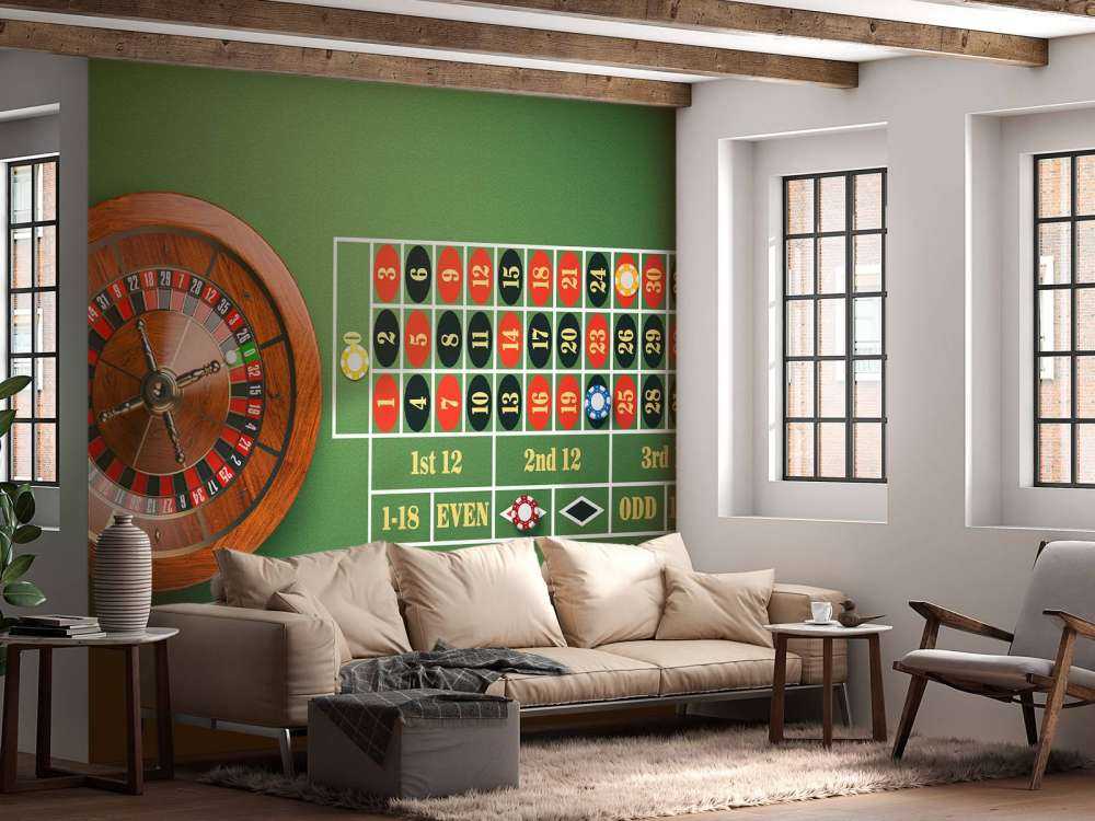 Roulette op een groene tafel