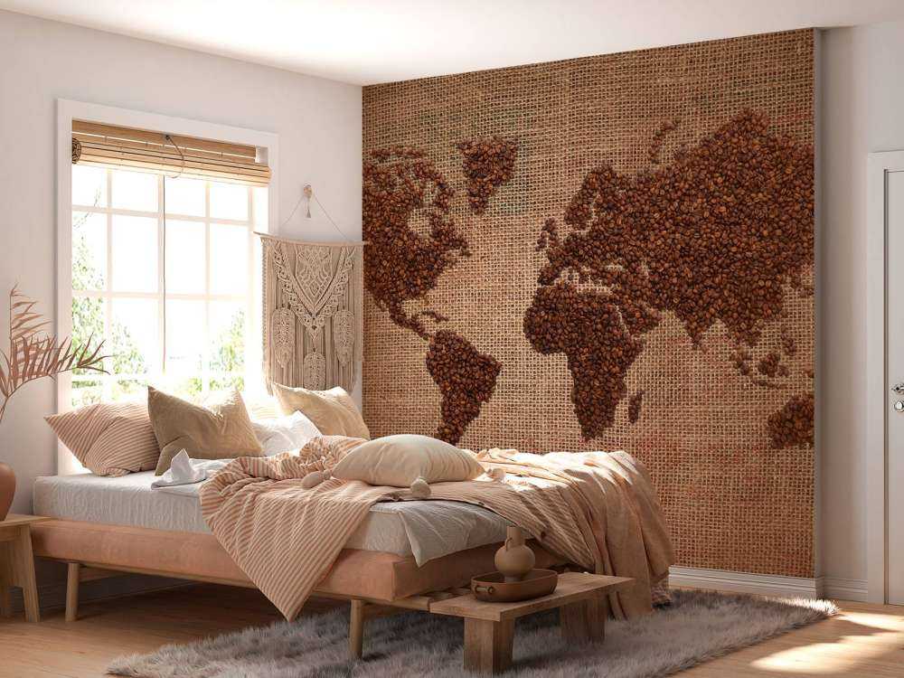 Wereldkaart van koffiebonen