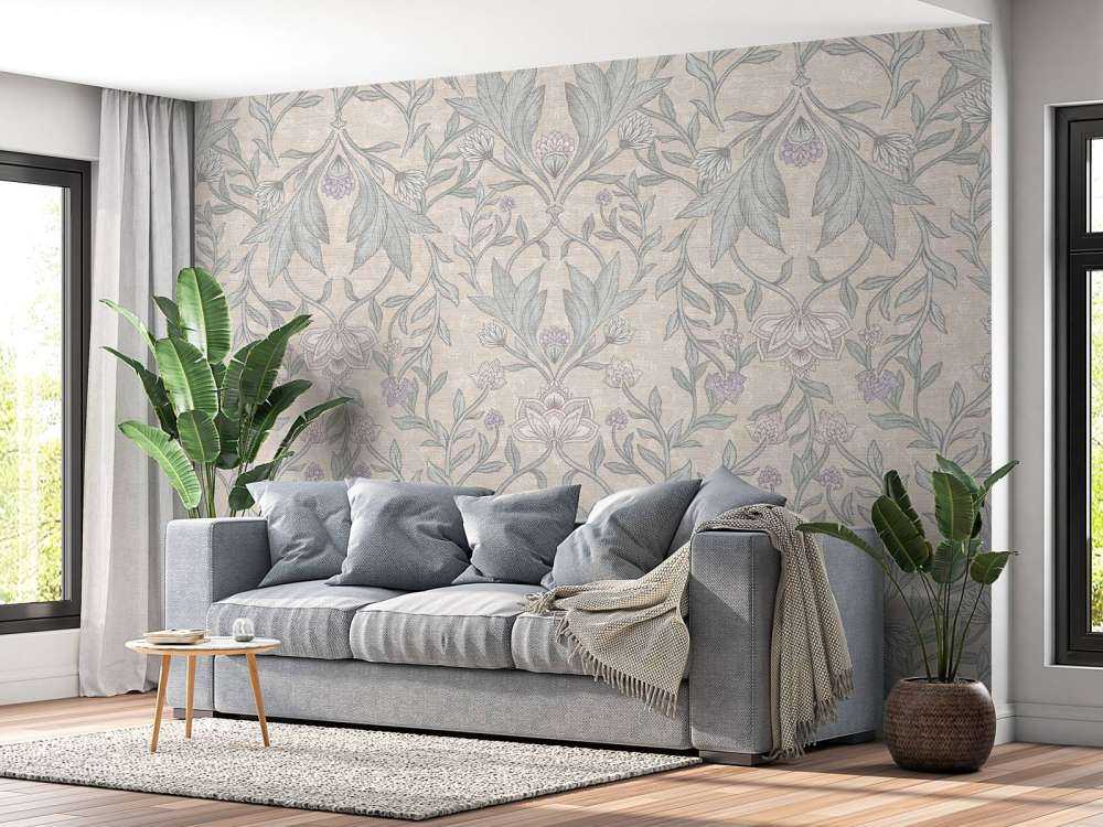 Morris bloemen damask - neutral beige
