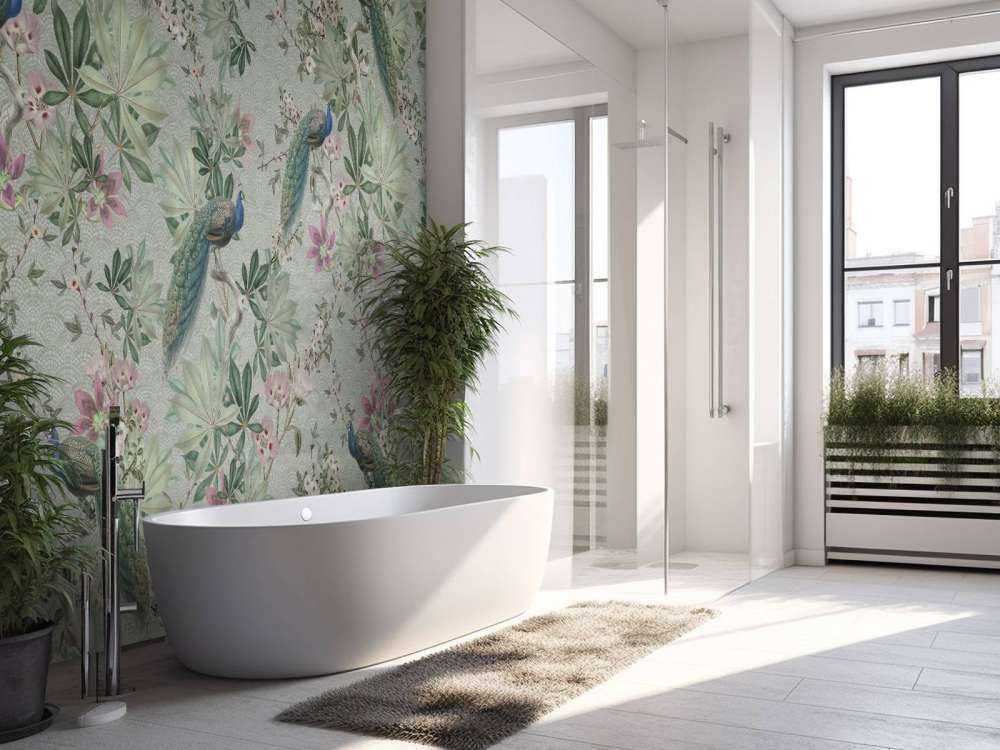 Vintage garden pauwen - mint groen