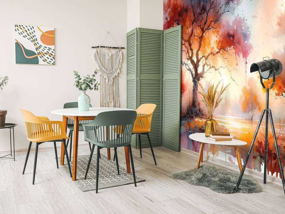 Autumn's Fiery Canopy at Dusk