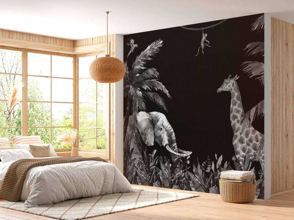 Zwart-wit jungle dieren