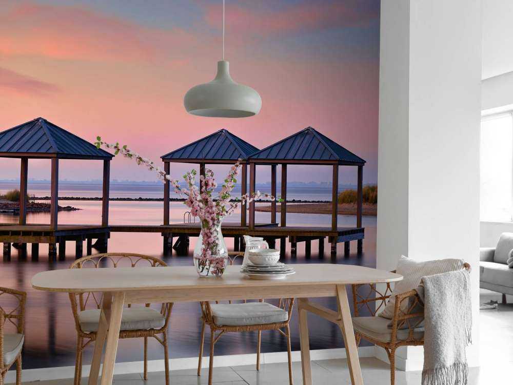 Zwemsteiger bij zonsopkomst