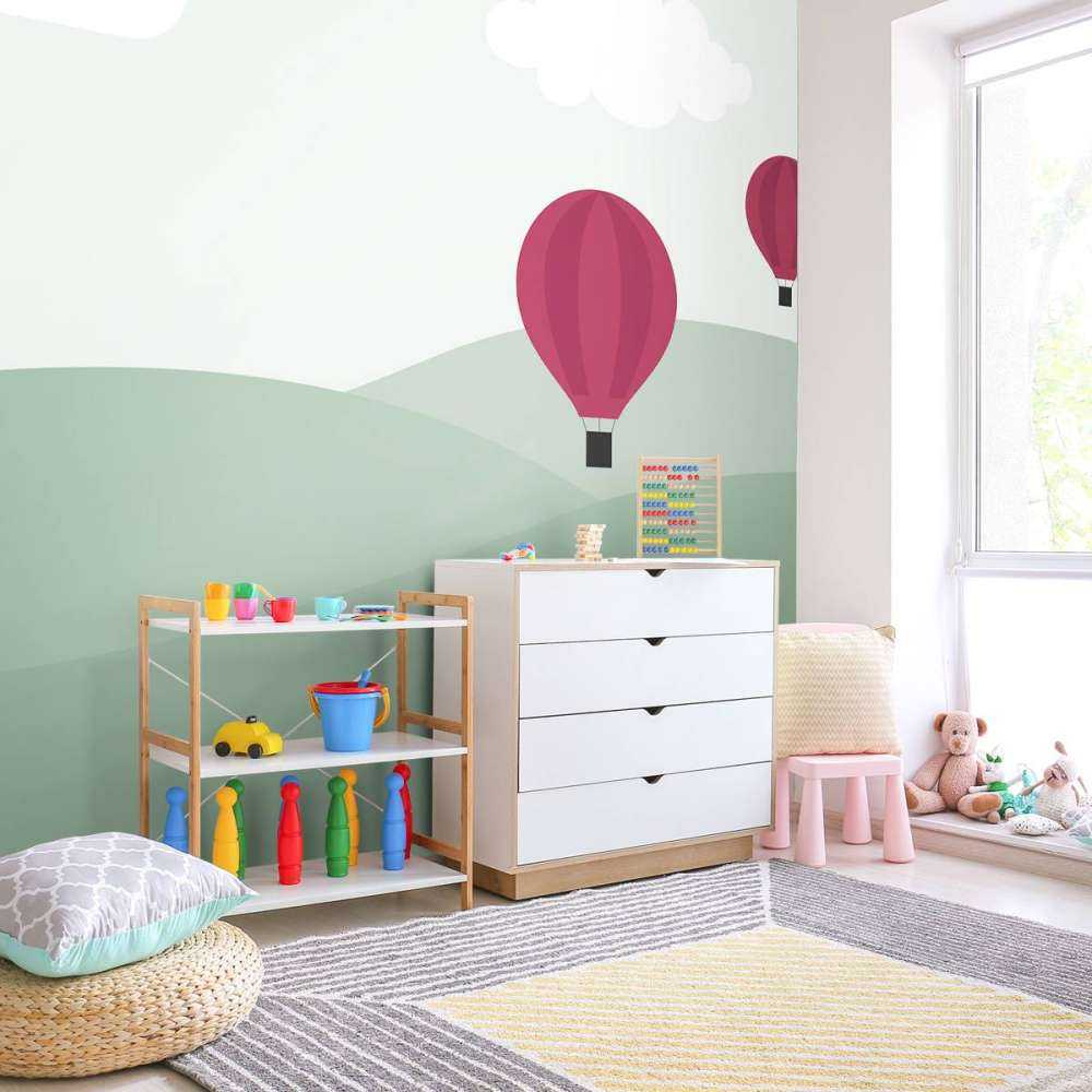 Heuvels met luchtballonnen