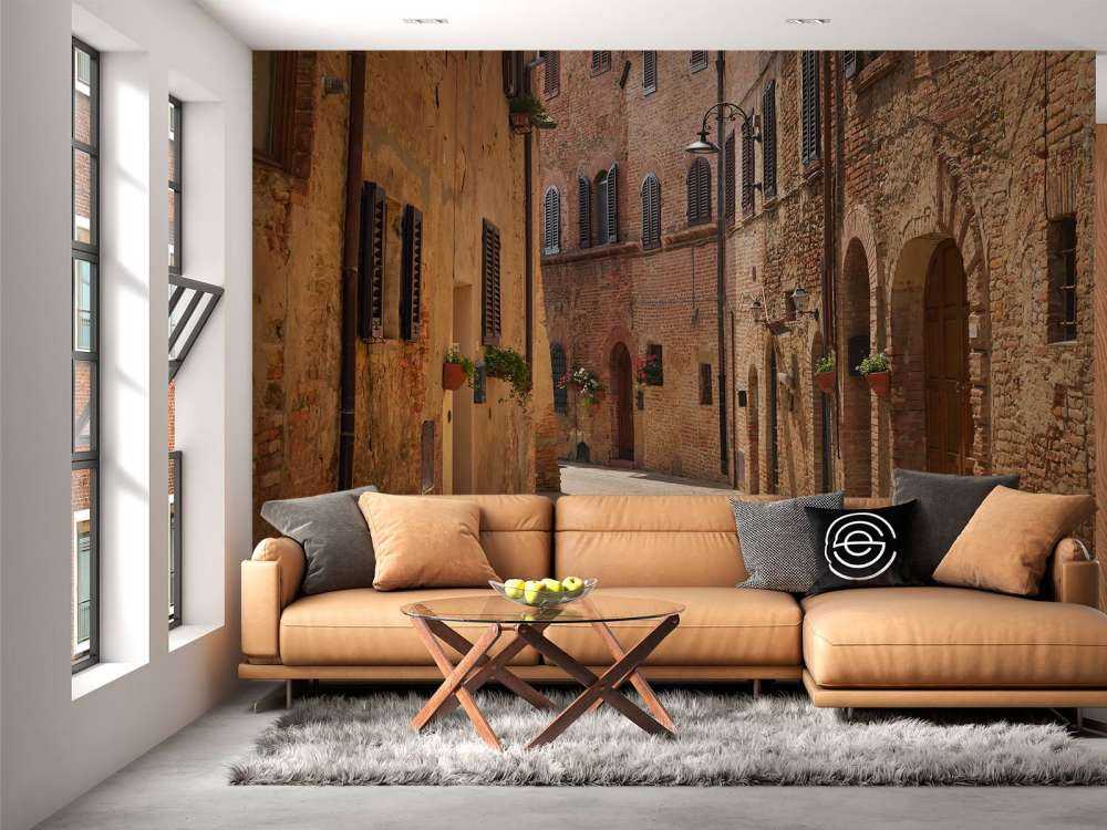 Klassiek straatje met bloemen