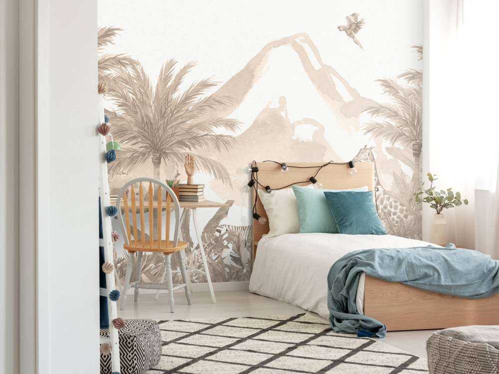 Jungle dieren in taupe