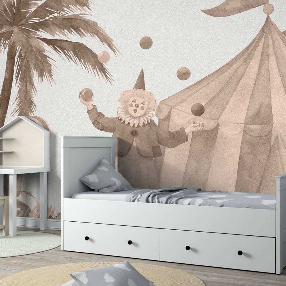 Vrolijke circus dieren taupe