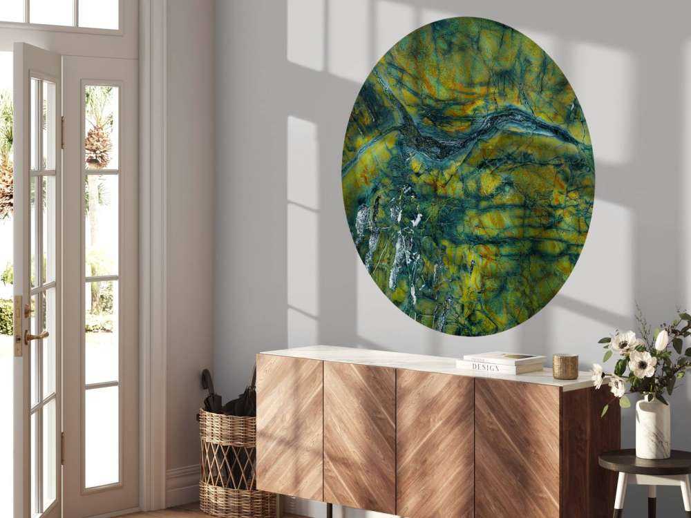 Groen marmer met oranje