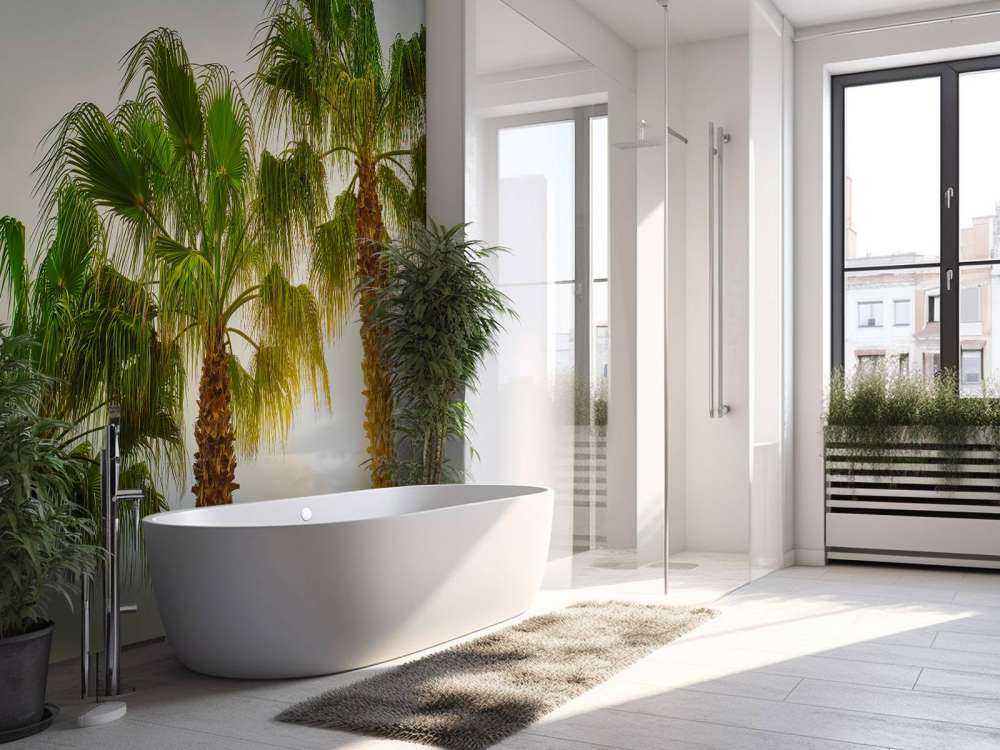 Palmbomen met zon