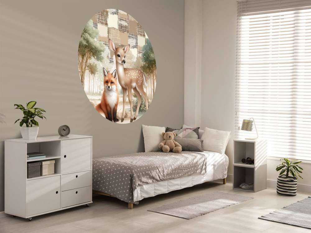 Bosdieren in warme tinten