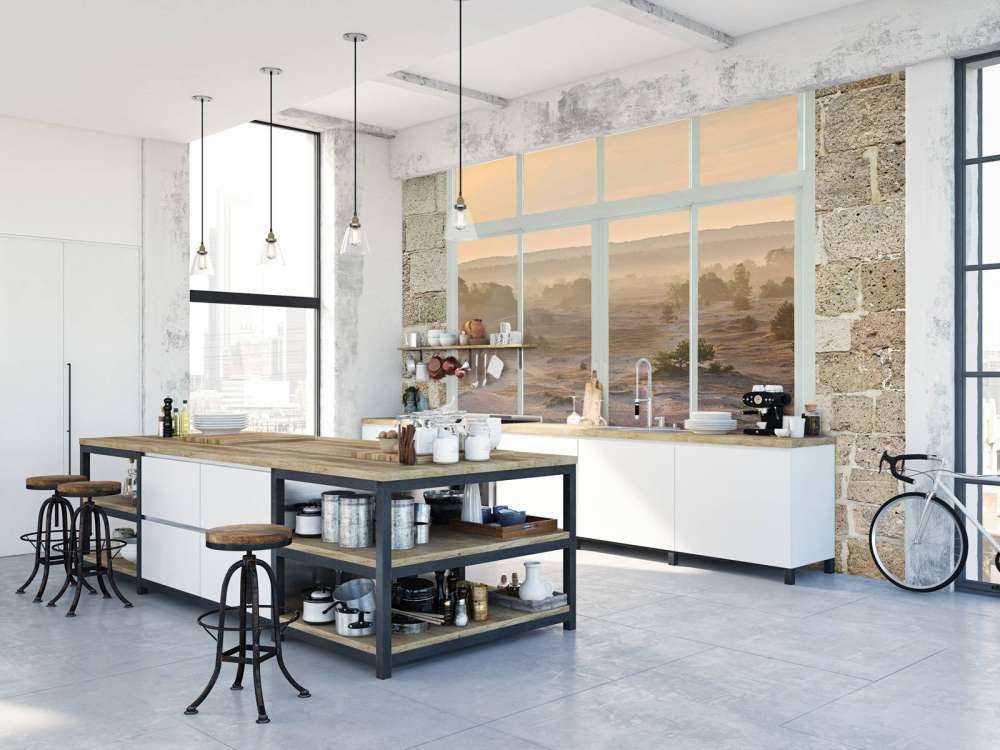 Zandverstuiving in ochtendmist