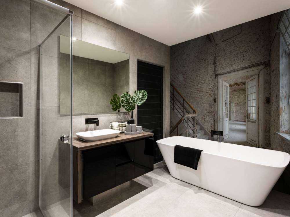 Lege gang met bakstenen muren