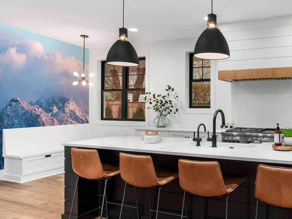 Roze Winterlicht Over Bergtoppen