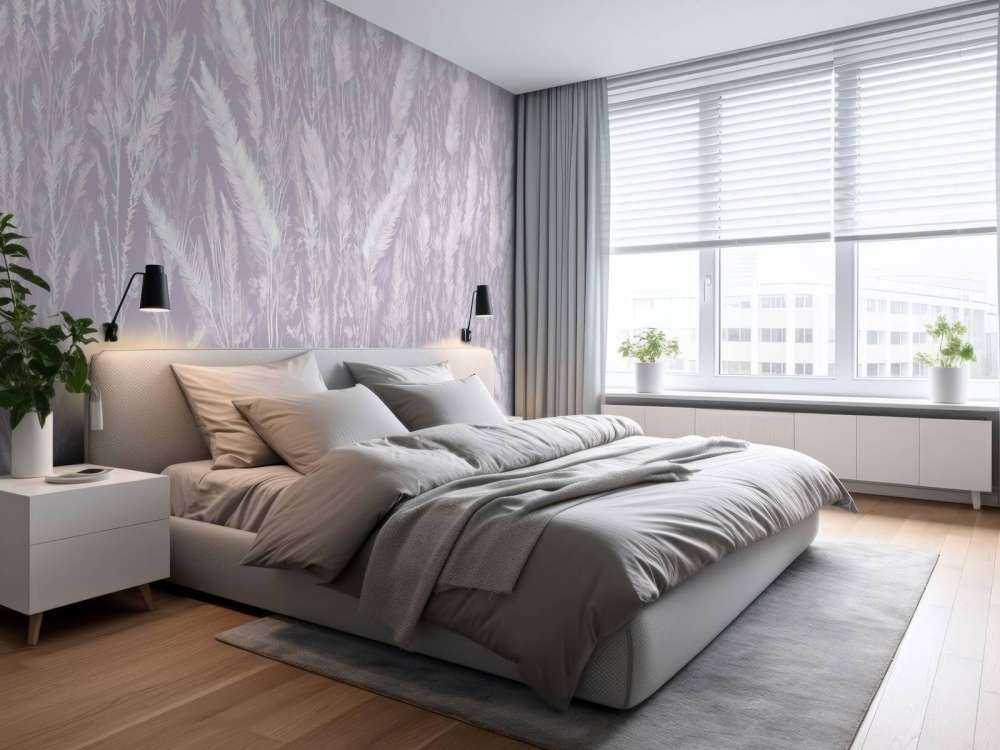 Wall of field grasses - purple