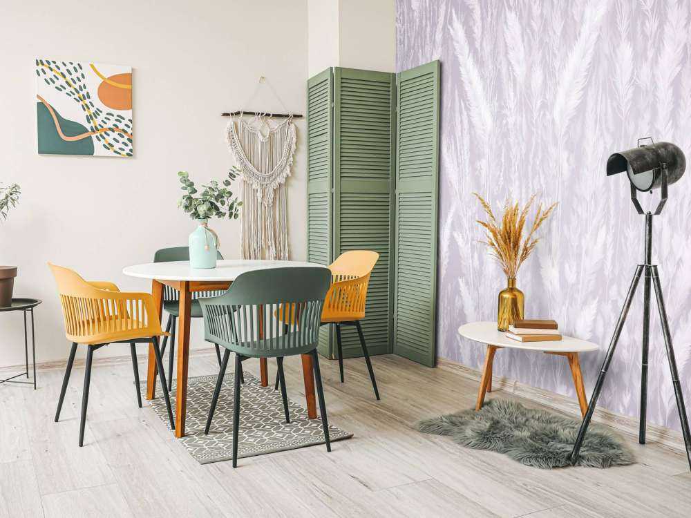 Wall of field grasses - purple