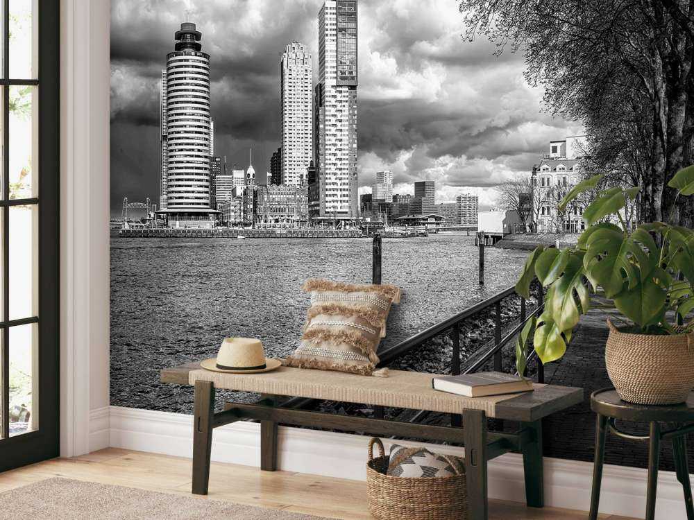 Zwart-Wit Skyline vanaf de Kade