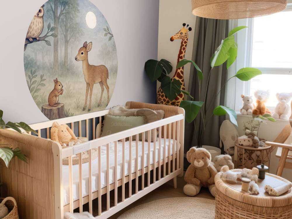 Maanlicht in het bos met dieren