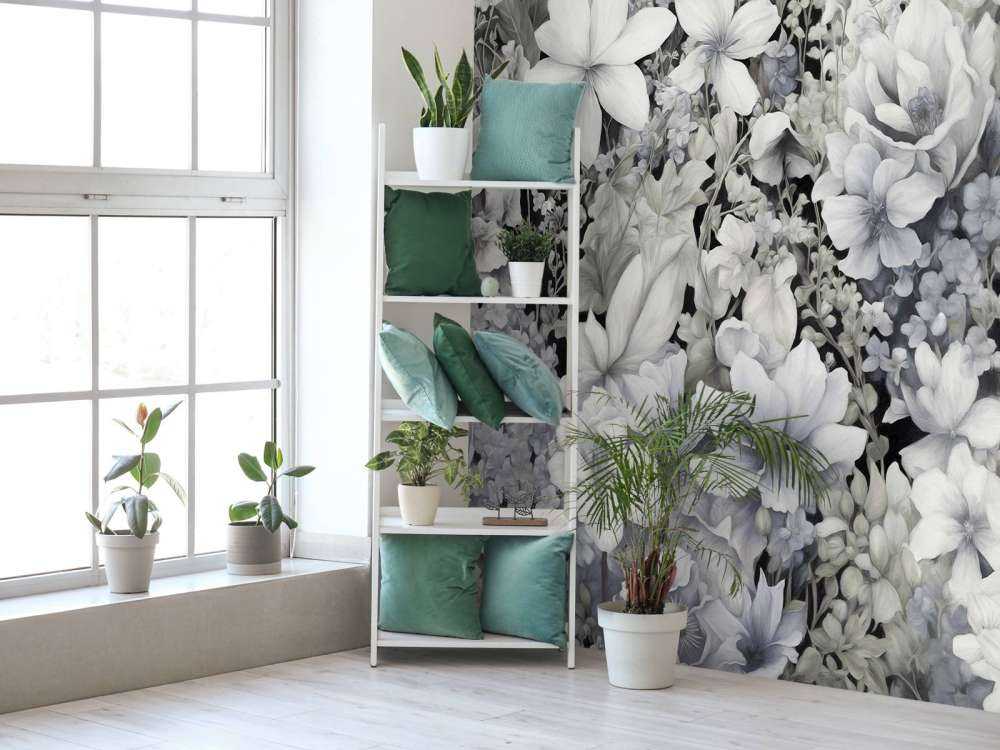 Flower festivalSEAMLESS Black