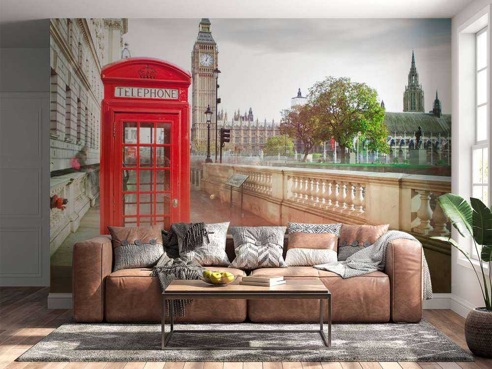 Rode telefoon cabine met de Big Ben op de achtergrond