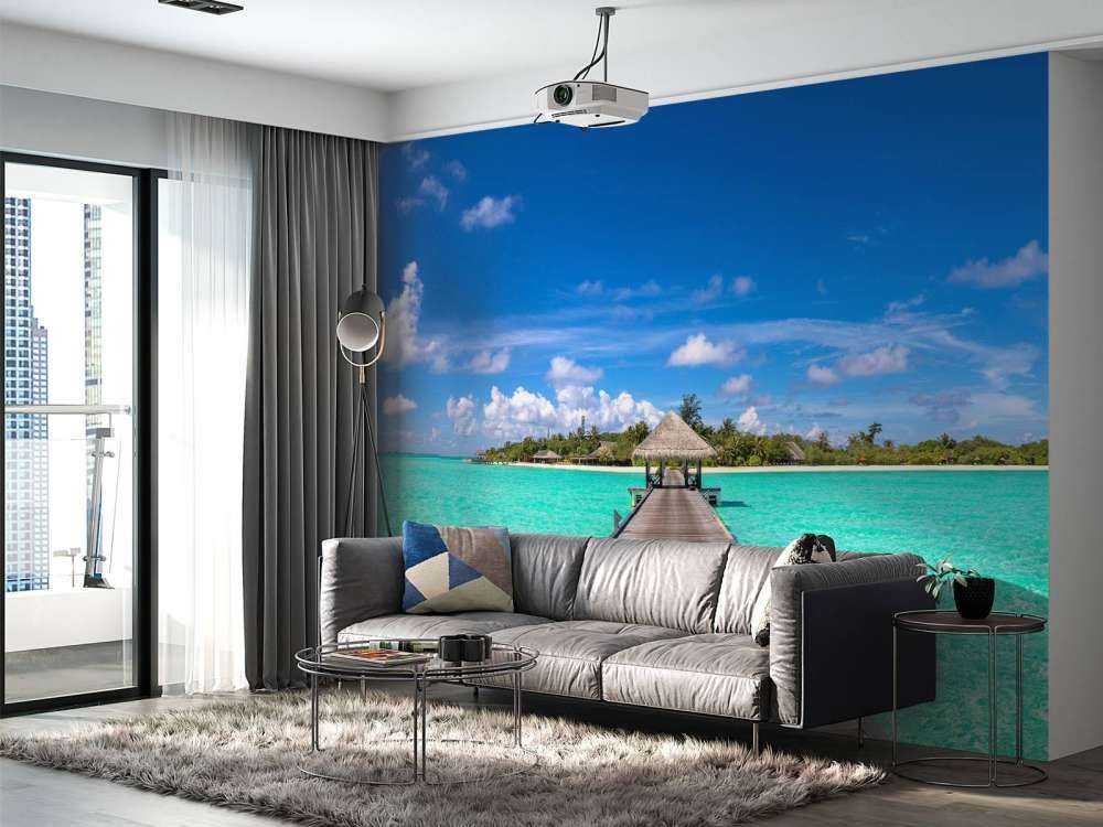 Zeesteiger aan een tropisch eiland