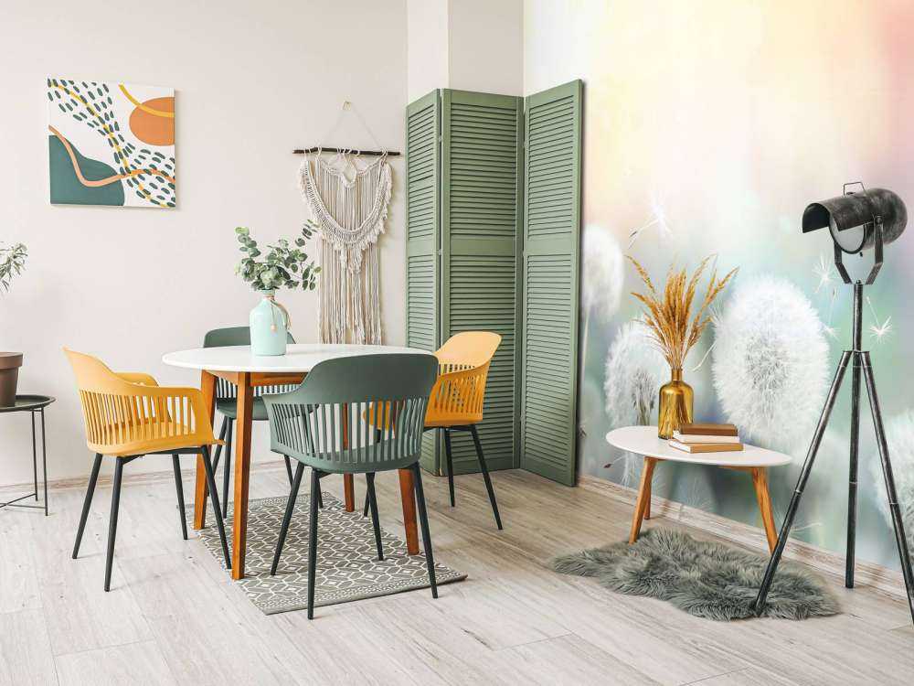 Paardebloem design met gekleurde achtergrond