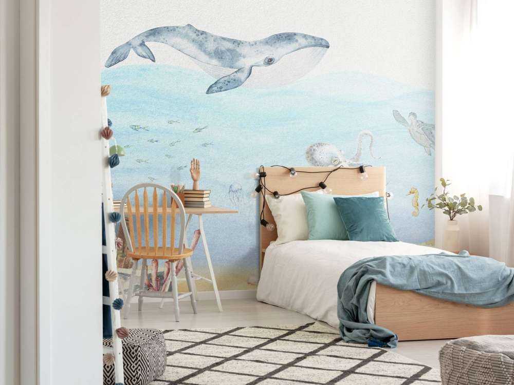 Onderwaterwereld met een walvis