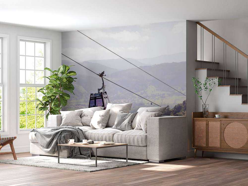 Kabelbaan in een berglandschap