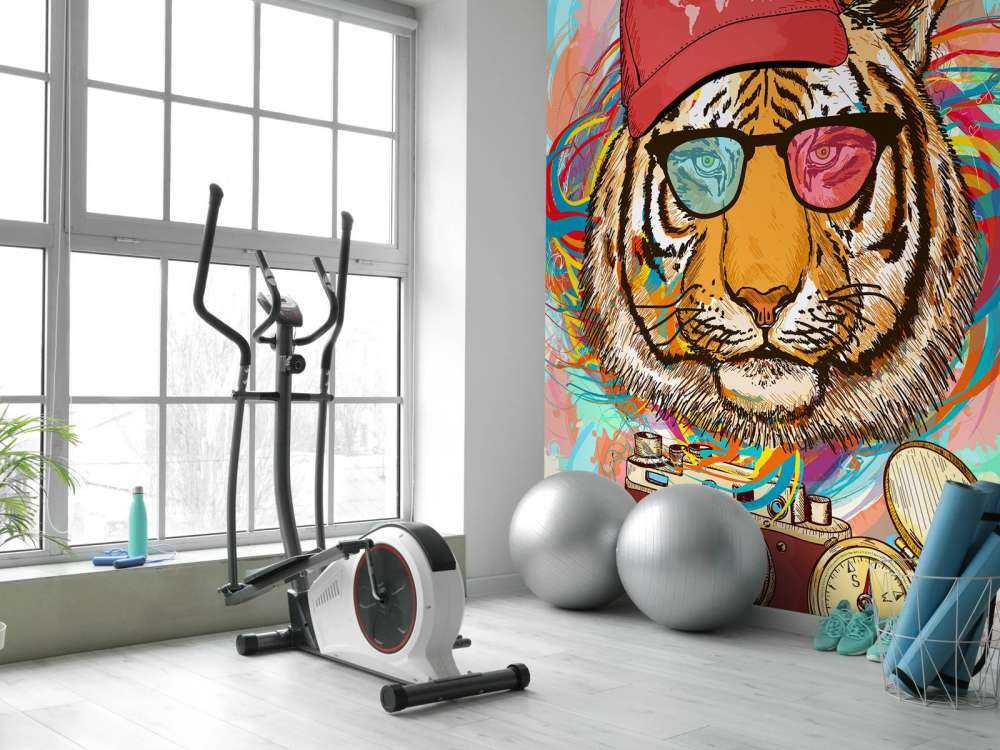 Hipster tijger tekening