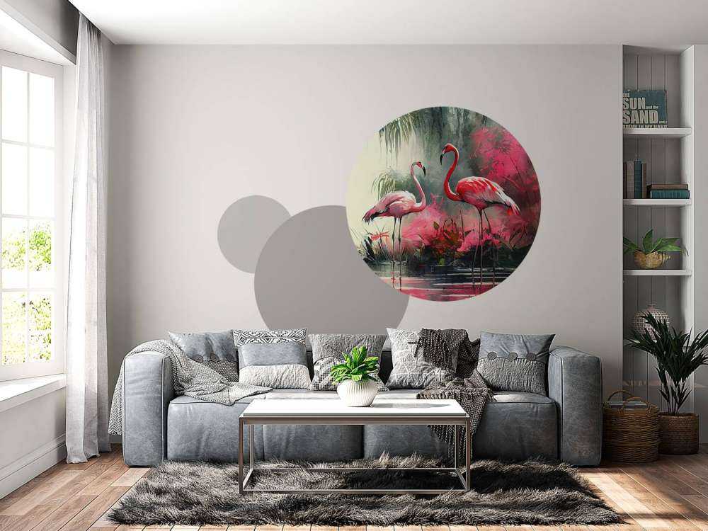 Karmijnrode Flamingo Schets