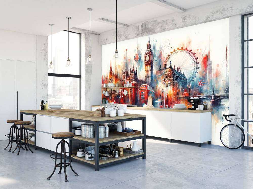 Watercolor London Skyline