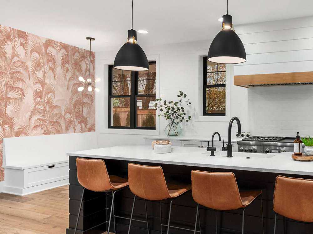 Tropische Vintage Palmen - terracotta