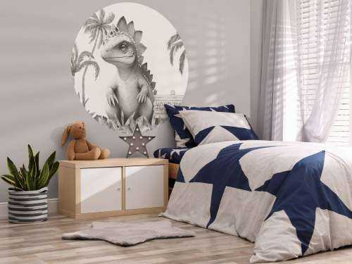 Baby stegosaurus in de jungle beige