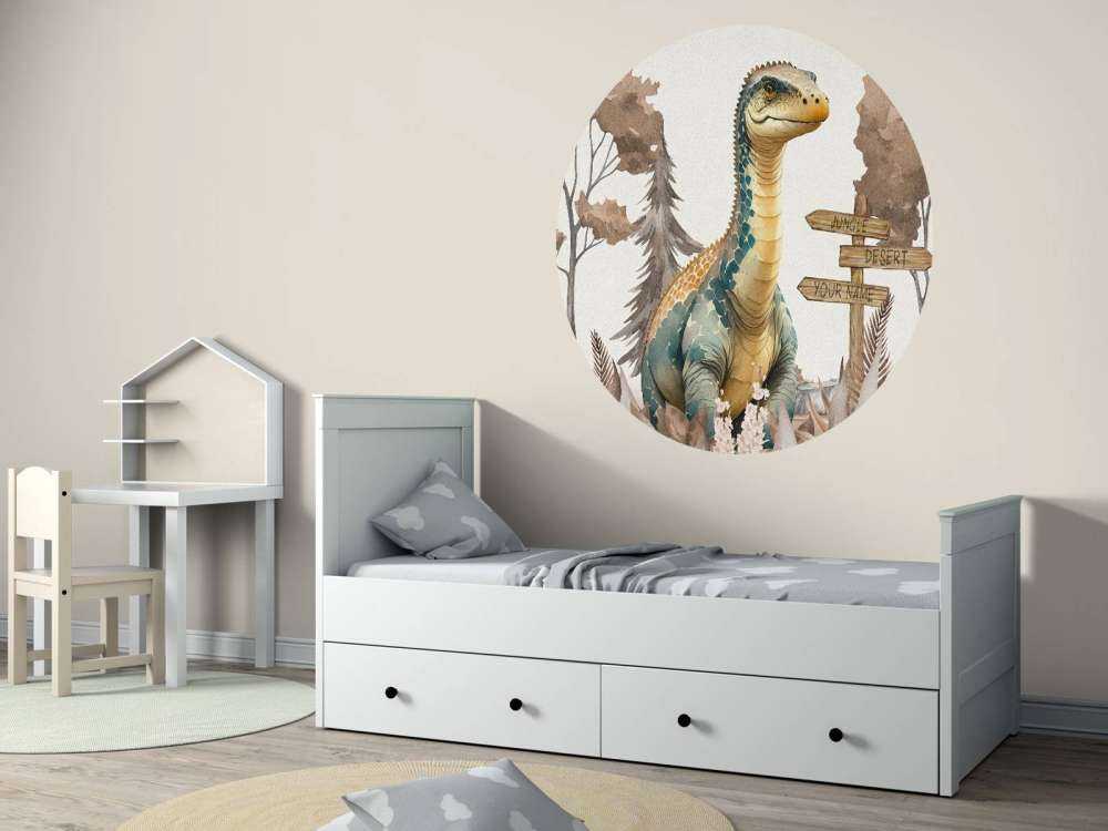 Baby brachiosaurus in de jungle taupe