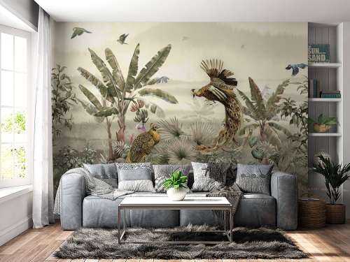 Jungle met vogels