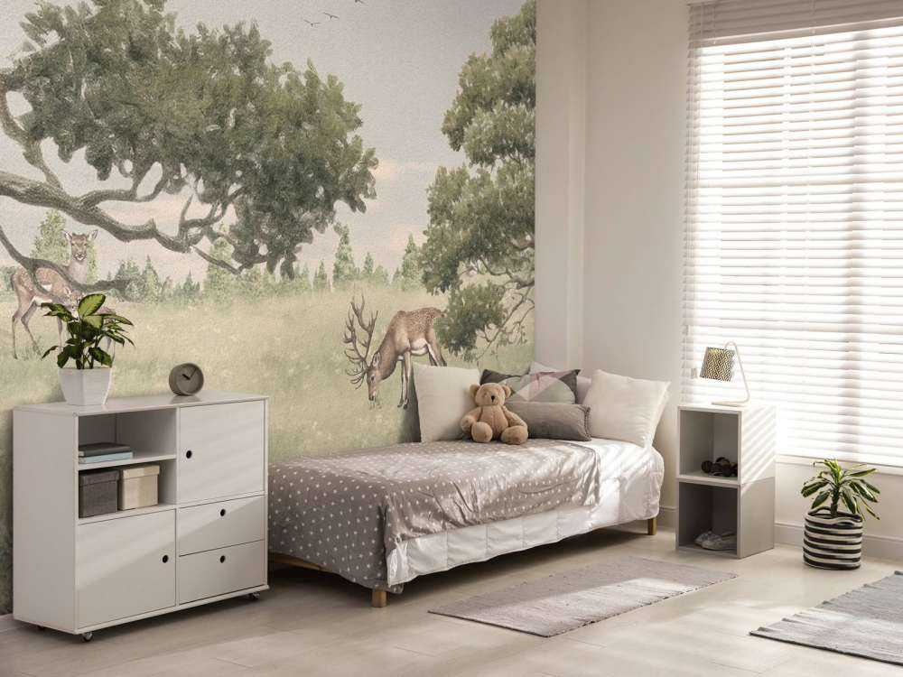 Landschap met dieren in beige
