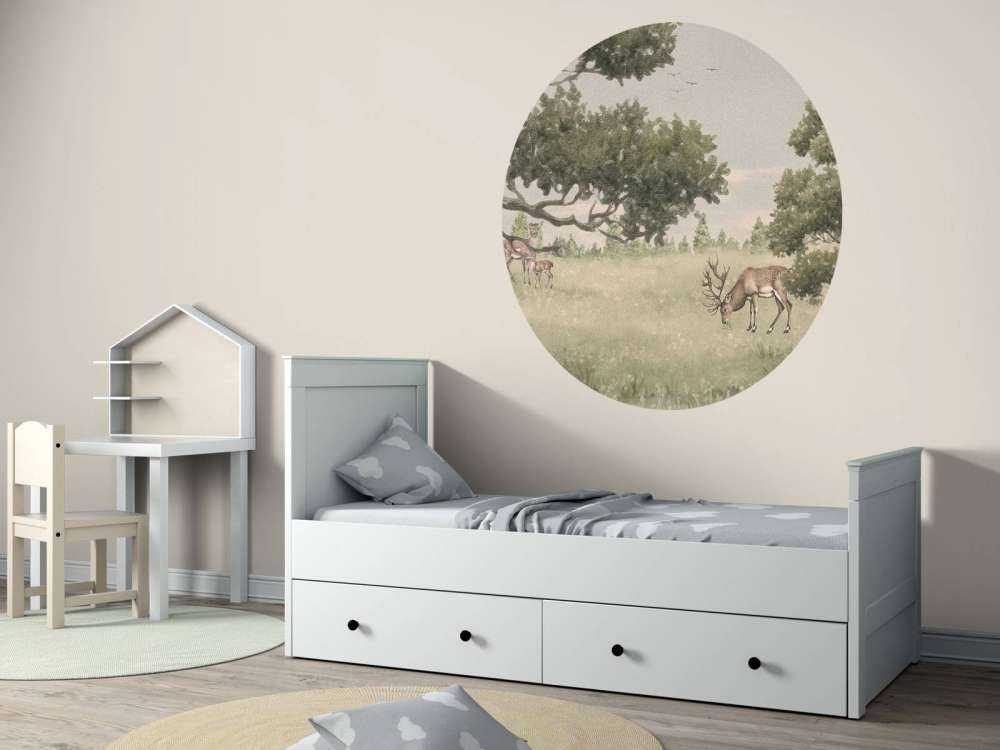 Landschap met dieren in beige