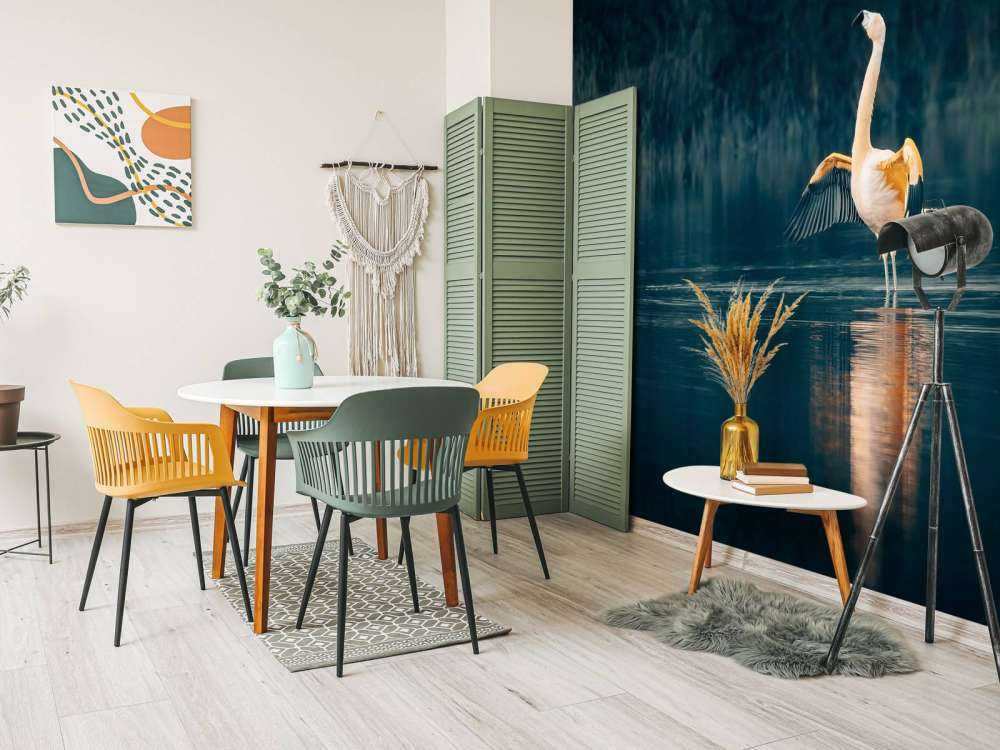 Flamingo in verlaten meer