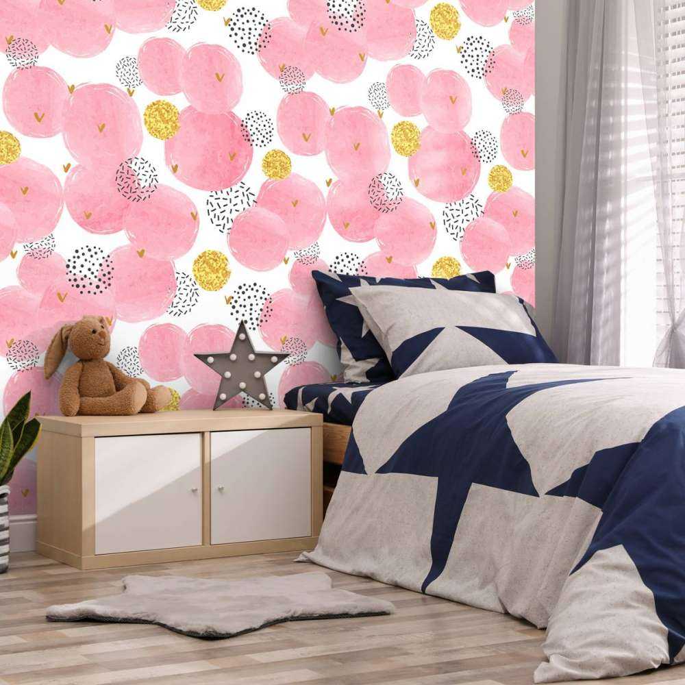 Roze en gouden cirkels