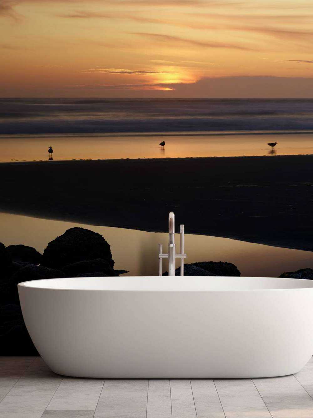 Vogels bij zonsondergang