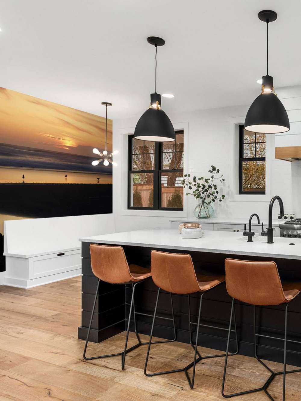 Vogels bij zonsondergang