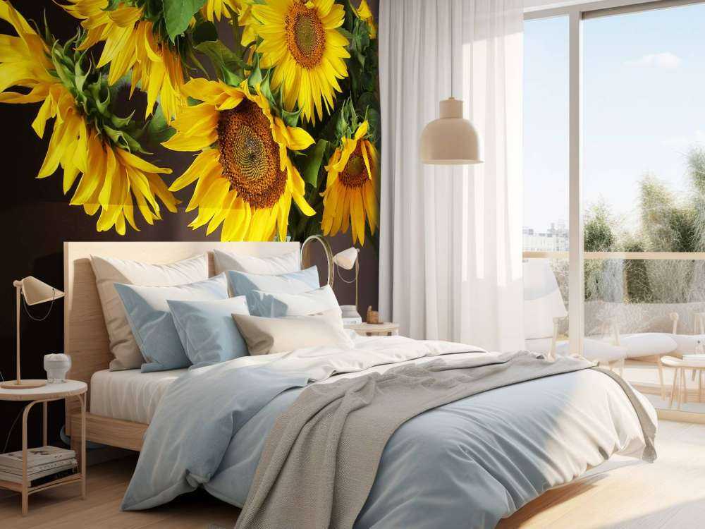 Zonnebloemen en bessen