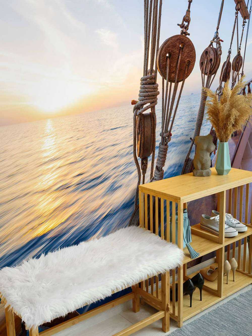 Zonsondergang zeilboot