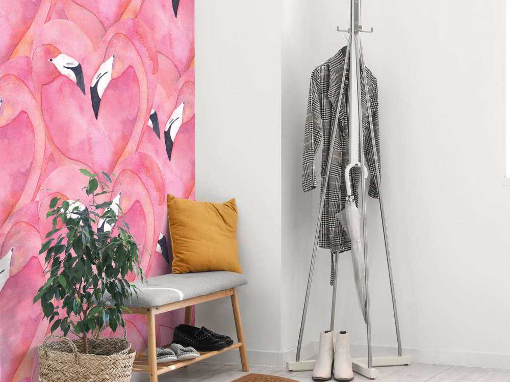 Waterverf flamingo's